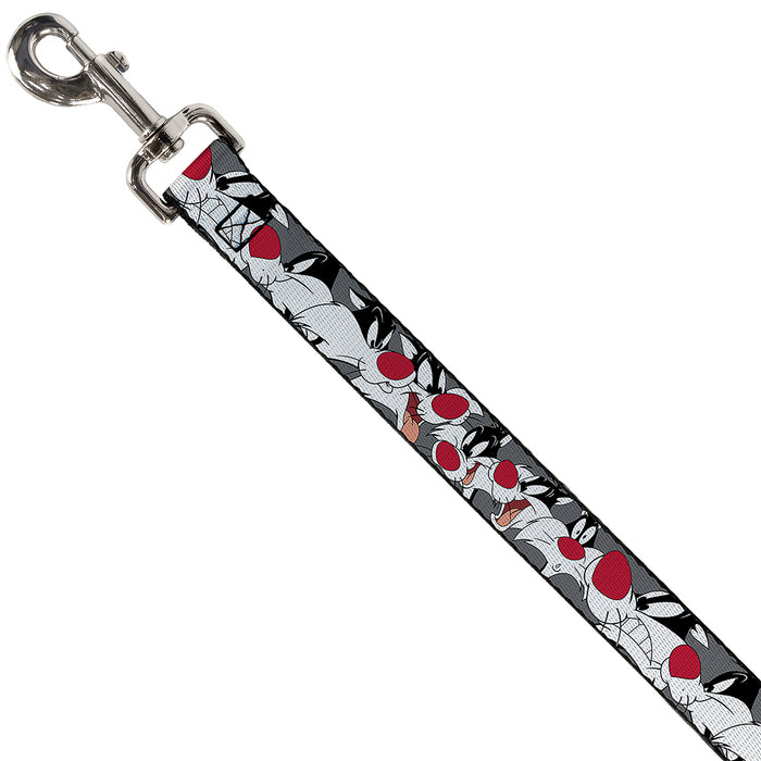 Dog Leash - Sylvester the Cat Expressions Gray Dog Leashes Looney Tunes   