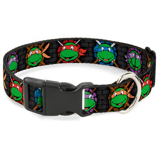 Plastic Clip Collar - Classic Teenage Mutant Ninja Turtles Expessions/Battle Gear Gray/Multi Color Plastic Clip Collars Nickelodeon   