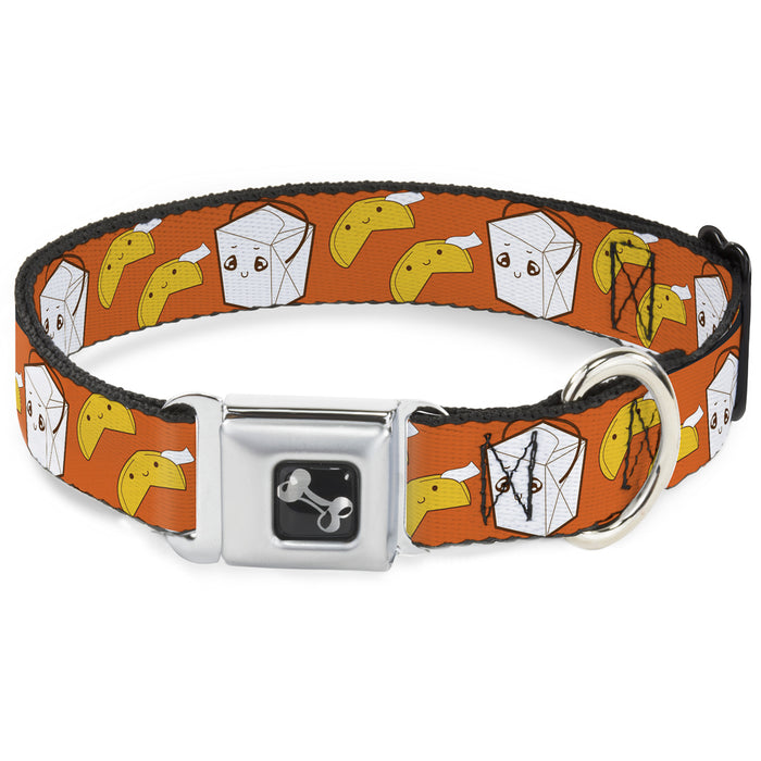 Dog Bone Seatbelt Buckle Collar - Take Out/Fortune Cookies Orange Seatbelt Buckle Collars Buckle-Down   