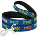 Dog Leash - Bowties Blue/Multi Color Dog Leashes Buckle-Down   