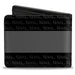 Bi-Fold Wallet - 1968-72 NOVA Script Emblem Stripe Repeat Black Gray Silver Bi-Fold Wallets GM General Motors   