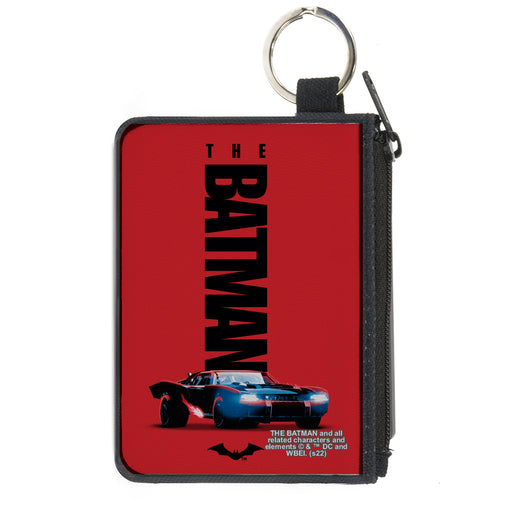 Canvas Zipper Wallet - MINI X-SMALL - THE BATMAN Movie Batmobile Title Red Black Canvas Zipper Wallets DC Comics   