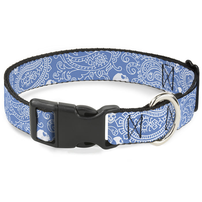 Plastic Clip Collar - Bandana/Skulls Baby Blue/White Plastic Clip Collars Buckle-Down   