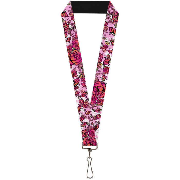Lanyard - 1.0" - Born to Blossom CLOSE-UP White Lanyards Buckle-Down   