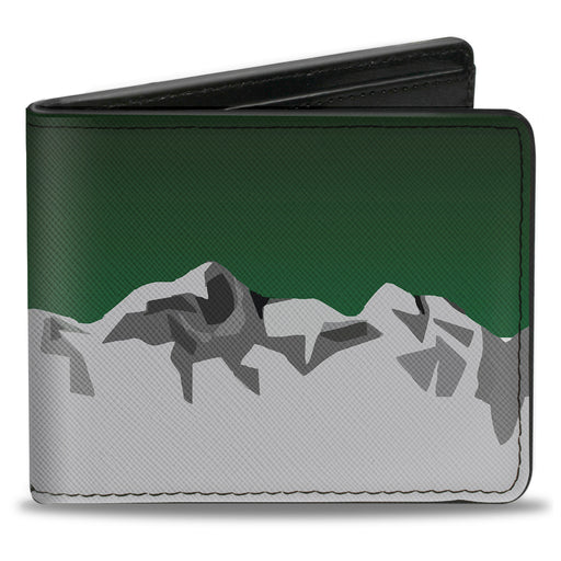 Bi-Fold Wallet - Colorado Mountains Green Grays Bi-Fold Wallets Buckle-Down   