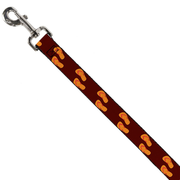 Dog Leash - Flip Flops Burgundy/Orange Dog Leashes Buckle-Down   