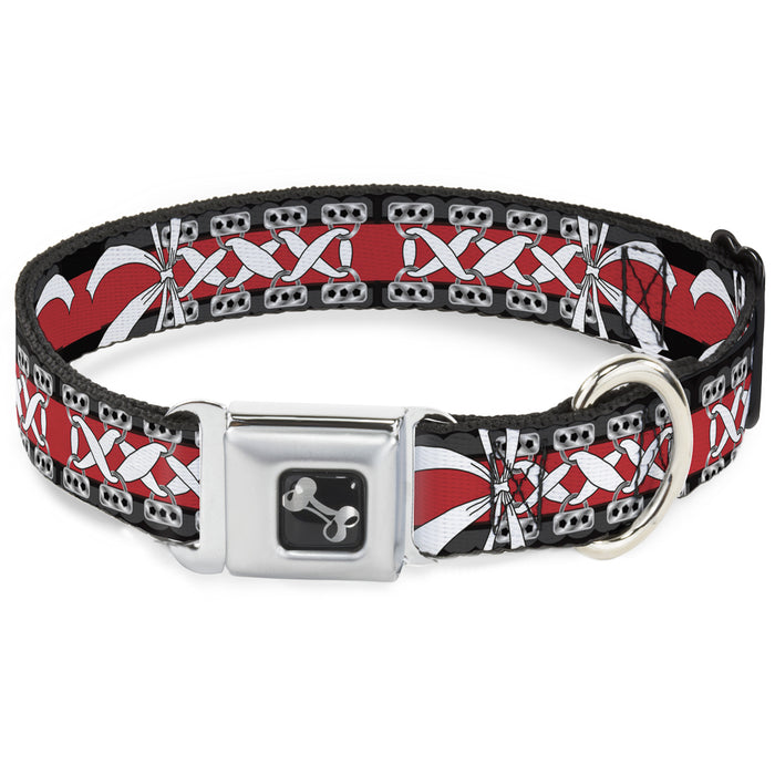 Dog Bone Seatbelt Buckle Collar - Corset Lace Up w/Bow Black/Red Seatbelt Buckle Collars Buckle-Down   