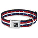 Dog Bone Seatbelt Buckle Collar - Americana Stripe w/Stars Blue/Red/White Seatbelt Buckle Collars Buckle-Down   