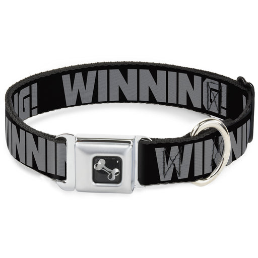 Dog Bone Seatbelt Buckle Collar - WINNING! Black/Gray Seatbelt Buckle Collars Buckle-Down   