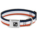 Dog Bone Seatbelt Buckle Collar - Stripe Navy/White/Orange Seatbelt Buckle Collars Buckle-Down   