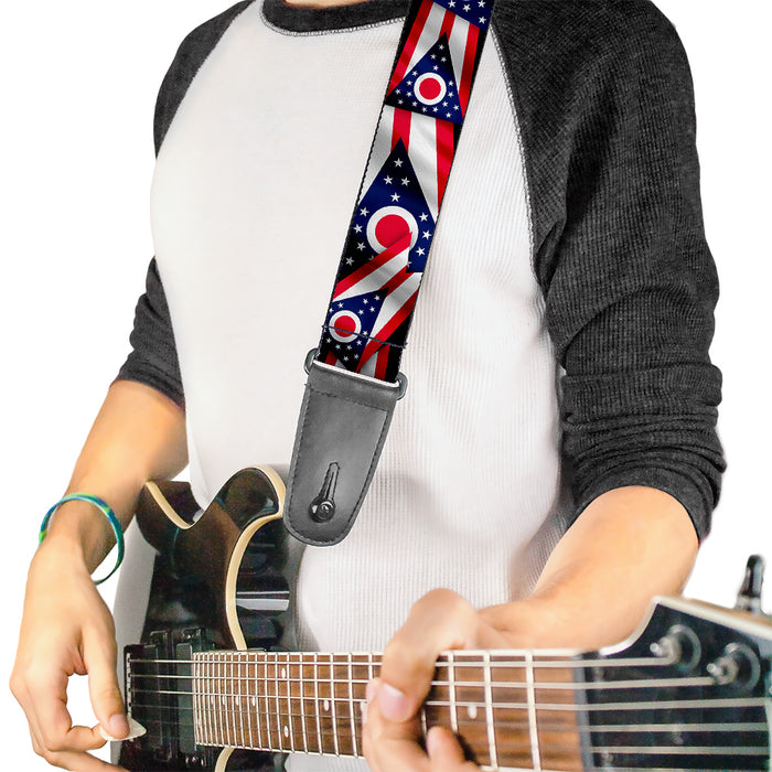 Guitar Strap - Ohio Flags Stacked Guitar Straps Buckle-Down   