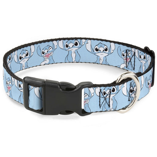 Plastic Clip Collar - Stitch 3-Poses Sky Blue/Black/White Plastic Clip Collars Disney   