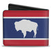 Bi-Fold Wallet - Wyoming Flags Bison Silhouette Bi-Fold Wallets Buckle-Down   