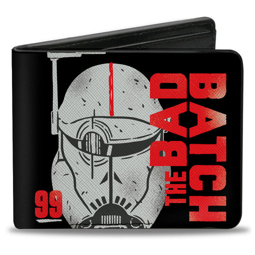Bi-Fold Wallet - Star Wars THE BAD BATCH Crosshairs Helmet Black Grays Reds Bi-Fold Wallets Star Wars   