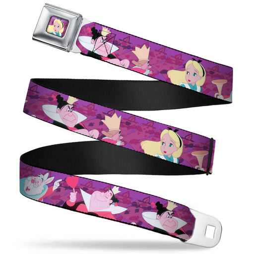 Alice Cards Full Color Pinks Seatbelt Belt - Alice Meets the Queen of Hearts Poses/Card March Webbing Seatbelt Belts Disney   