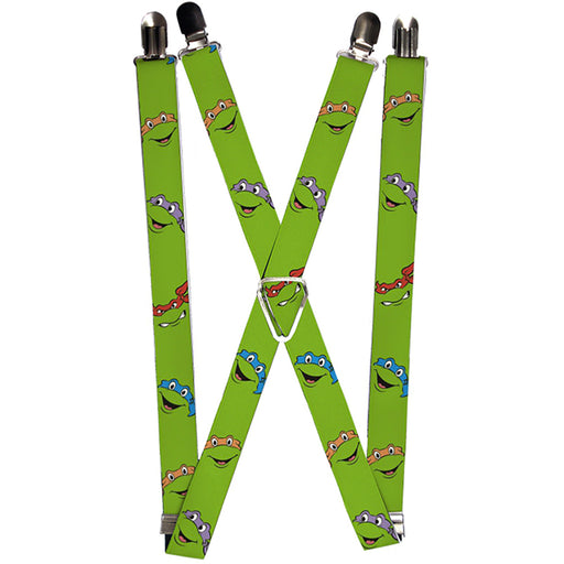 Suspenders - 1.0" - Classic Teenage Mutant Ninja Turtles Turtle Expressions Green Suspenders Nickelodeon   