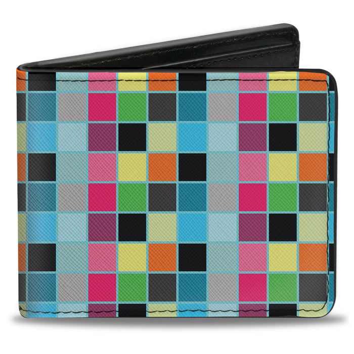 Bi-Fold Wallet - Checker Bright Pastel w Outline Bi-Fold Wallets Buckle-Down   