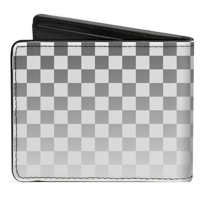Bi-Fold Wallet - Checker Black White Fade Out Bi-Fold Wallets Buckle-Down   
