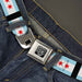 BD Wings Logo CLOSE-UP Full Color Black Silver Seatbelt Belt - Chicago Flags/Black Webbing Seatbelt Belts Buckle-Down   