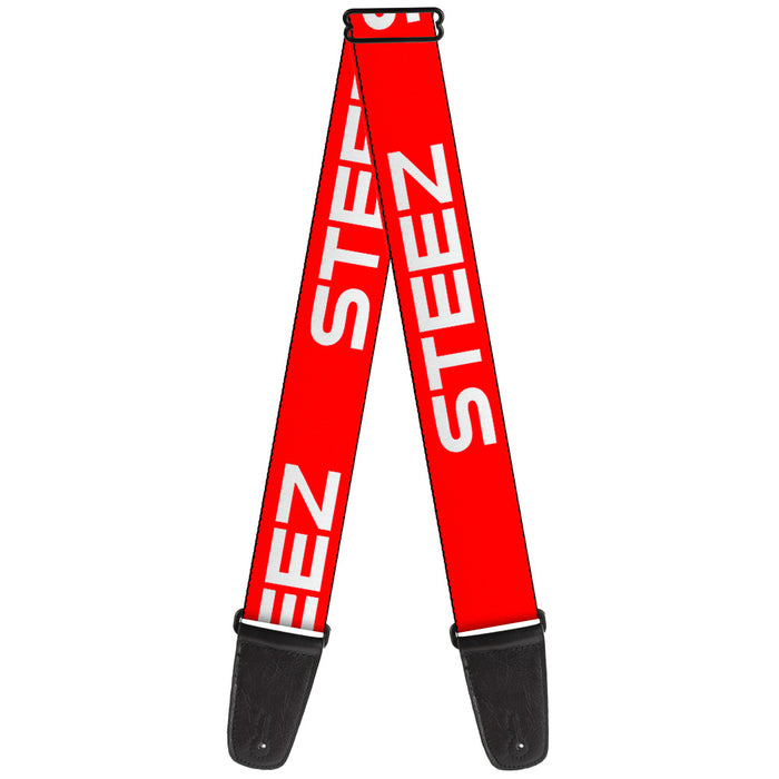 Guitar Strap - STEEZ Flat Red White Guitar Straps Buckle-Down   