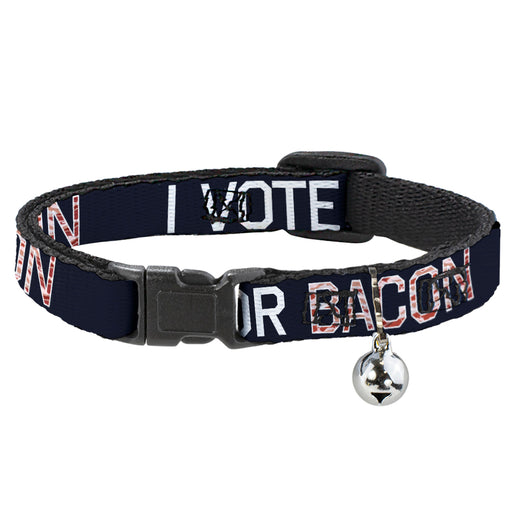 Cat Collar Breakaway - VOTE FOR BACON Black White Bacon Breakaway Cat Collars Buckle-Down   