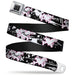 BD Wings Logo CLOSE-UP Full Color Black Silver Seatbelt Belt - Punk Heart & Cross Bones w/Splatter Black/White Webbing Seatbelt Belts Buckle-Down   