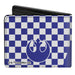 Bi-Fold Wallet - Star Wars Aurebesh DROID + Rebel Alliance Insignia Checker Blue White Bi-Fold Wallets Star Wars   