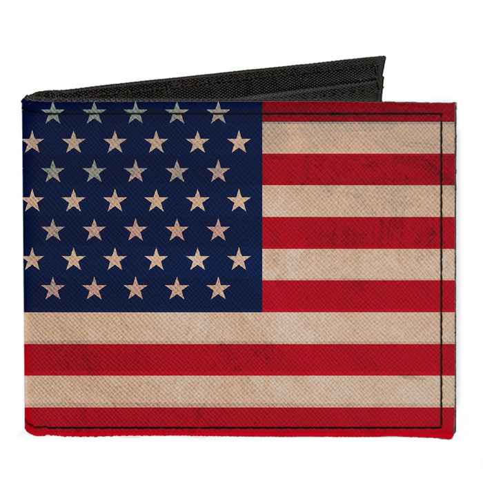 Bi-Fold Wallet - American Flag Weathered Color Bi-Fold Wallets Buckle-Down   