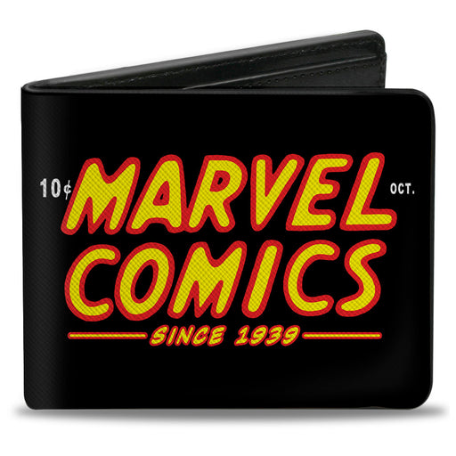 MARVEL COMICS Bi-Fold Wallet - MARVEL COMICS SINCE 1939 Text Logo Black Red Yellow Bi-Fold Wallets Marvel Comics   