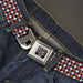BD Wings Logo CLOSE-UP Full Color Black Silver Seatbelt Belt - Houndstooth Navy/Orange/White Webbing Seatbelt Belts Buckle-Down   