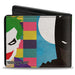 Bi-Fold Wallet - Joker Batman Face Juxtaposition Multi Color Blue White Bi-Fold Wallets DC Comics   
