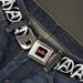 MARVEL AVENGERS MARVEL AVENGERS Logo Full Color Black Red White Seatbelt Belt - Avengers "A" Logo Weathered Black/White Webbing Seatbelt Belts Marvel Comics   
