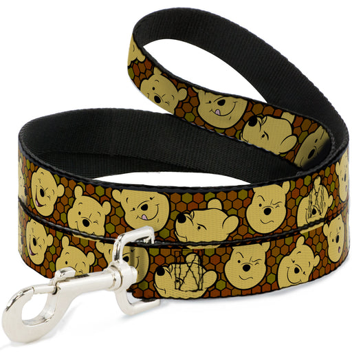Dog Leash - Winnie the Pooh Expressions/Honeycomb Black/Browns Dog Leashes Disney   