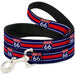 Dog Leash - ROUTE 66 Highway Sign/Stripe Blue/White/Red Dog Leashes Buckle-Down   