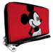 Women's PU Zip Around Wallet Rectangle - Mickey Mouse Classic Pose CLOSE-UP Red Black White Clutch Zip Around Wallets Disney   