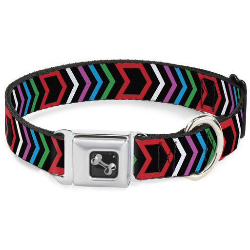 Dog Bone Seatbelt Buckle Collar - Arrows Black/Multi Color Seatbelt Buckle Collars Buckle-Down   