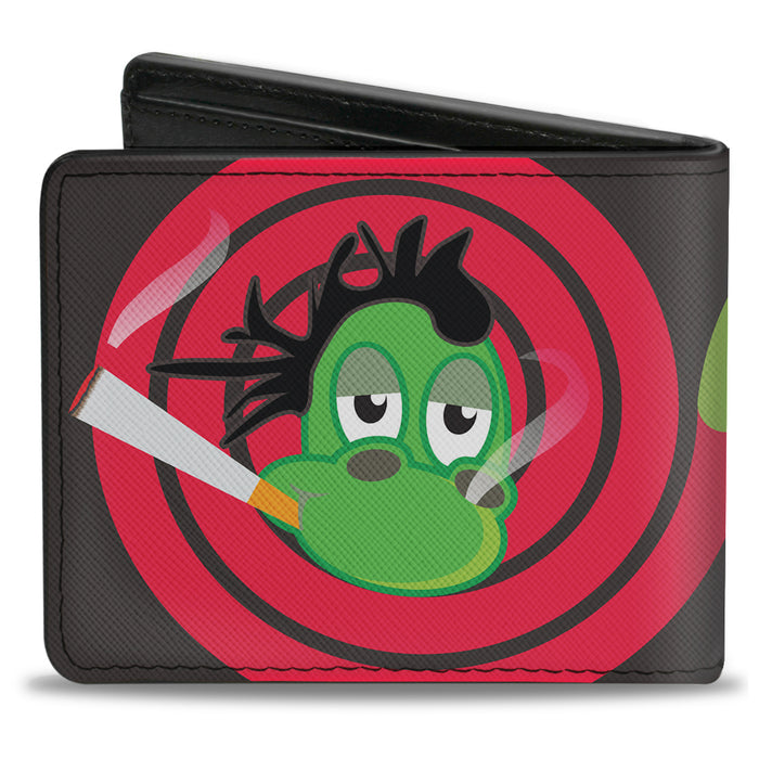 Bi-Fold Wallet - Green & Red Dragons Smoking Gray Bi-Fold Wallets Buckle-Down   