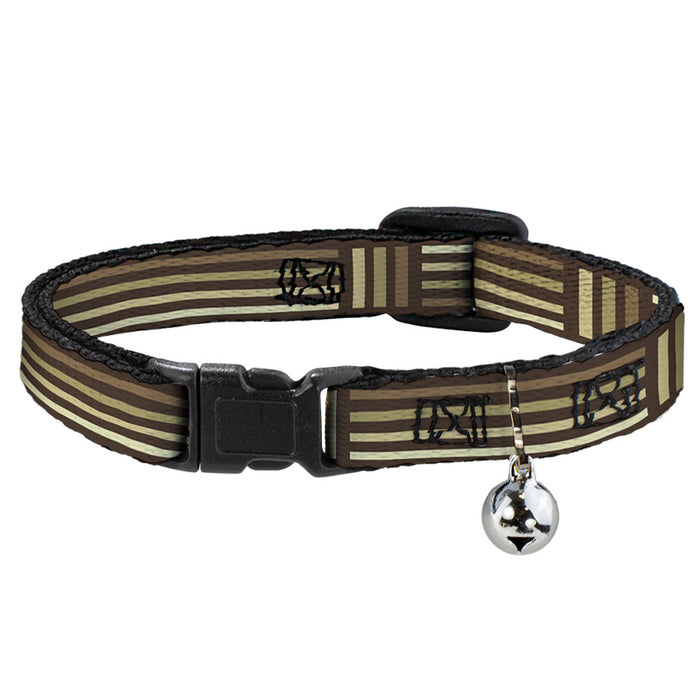 Cat Collar Breakaway - Stripe Blocks Browns Breakaway Cat Collars Buckle-Down   