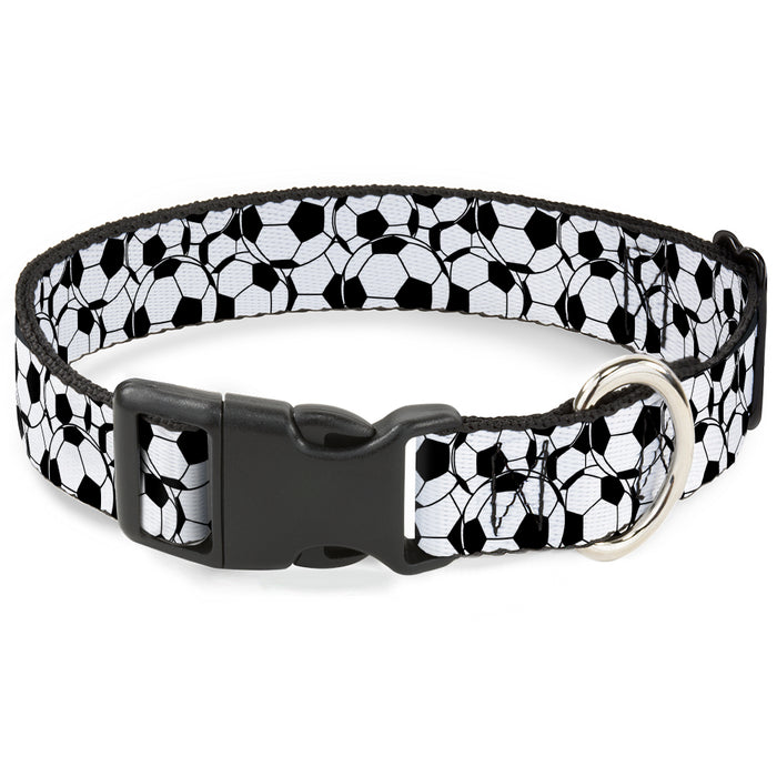 Plastic Clip Collar - Soccer Balls Stacked Plastic Clip Collars Buckle-Down   