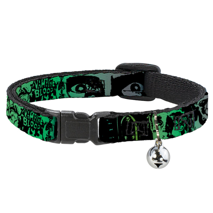 Cat Collar Breakaway - Retro Monster Aqua Black Breakaway Cat Collars Buckle-Down   