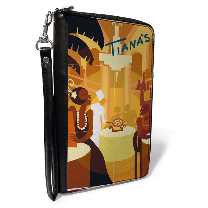PU Zip Around Wallet Rectangle - The Princess and the Frog Tiana's Place Scene Yellows Multi Color Clutch Zip Around Wallets Disney   