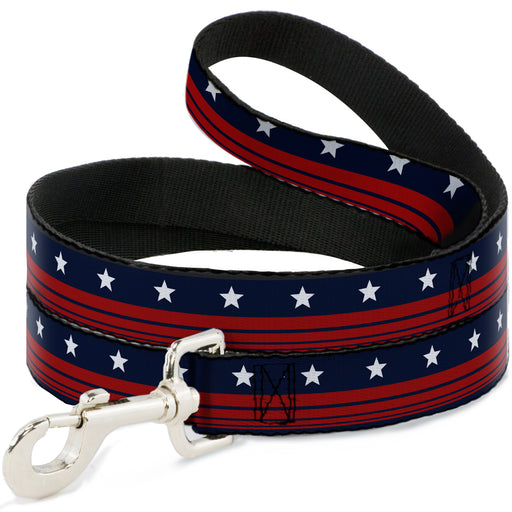 Dog Leash - Americana Stars & Stripes4 Blue/White/Red Dog Leashes Buckle-Down   