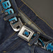 Bat Signal Full Color Black Gray Blues Seatbelt Belt - BATMAN Poses/Bat Signal CLOSE-UP Black/Grays/Blues Webbing Seatbelt Belts DC Comics   