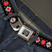 BD Wings Logo CLOSE-UP Full Color Black Silver Seatbelt Belt - BD Argyle Black/Red/Gray Webbing Seatbelt Belts Buckle-Down   