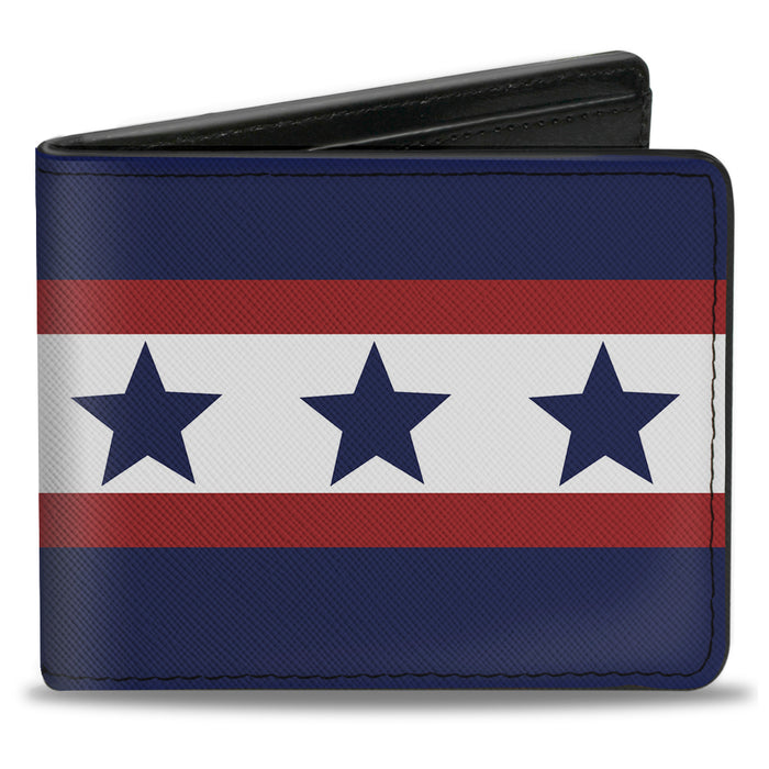 Bi-Fold Wallet - Americana Stars & Stripes 6 Blue White Red Bi-Fold Wallets Buckle-Down   