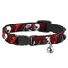 Cat Collar Breakaway - DJ Skulls Up Down Black Red Breakaway Cat Collars Buckle-Down   