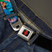 Harley Quinn Diamond Full Color Black Red Seatbelt Belt - Catwoman/Harley Quinn/Poison Ivy Pillow Fight Webbing Seatbelt Belts DC Comics   