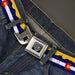 BD Wings Logo CLOSE-UP Full Color Black Silver Seatbelt Belt - Colorado Flag/Mountain Silhouette Yellow Webbing Seatbelt Belts Buckle-Down   