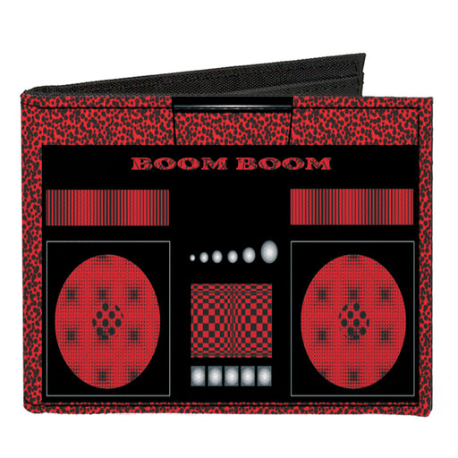Canvas Bi-Fold Wallet - Boombox BOOM BOOM Black Red Canvas Bi-Fold Wallets Buckle-Down   