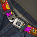 BD Wings Logo CLOSE-UP Full Color Black Silver Seatbelt Belt - Burger & Fries Cartoon Webbing Seatbelt Belts Buckle-Down   